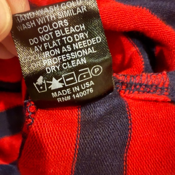 NWT Generation Love Red Navy Striped Hooded Knit Top Hoodie Tee M - Picture 7 of 7